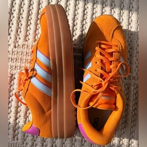Adidas Orange and Pink Bold Gazelles